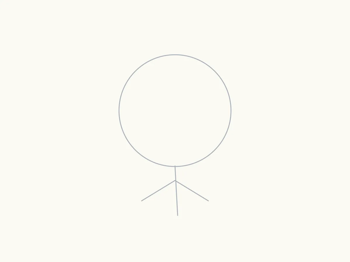 Self Portrait (age 3): I started with a big round shape for my head, because that is the part of me I know best, and everything else came after.