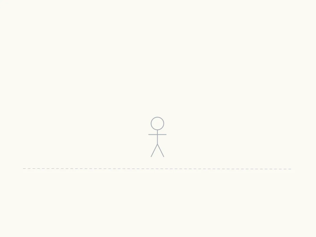 Loneliness (drawing): I started with one tiny figure in the middle of an empty page and left everything else blank, because I wanted the distance around it to do the talking.